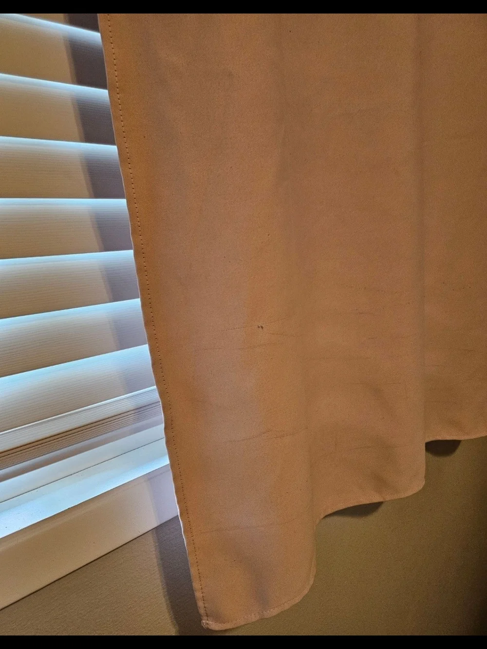 Neutral Blush Grommet Top Window Curtains & Curtain Rod